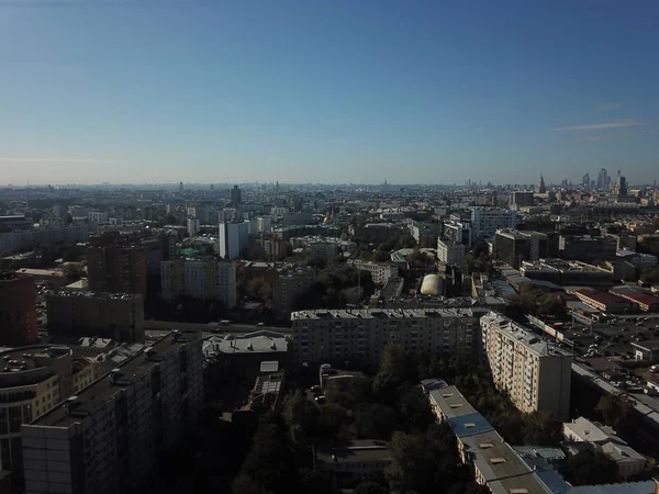 Moskou Panorama Copter Lucht Uitzicht — Stockfoto