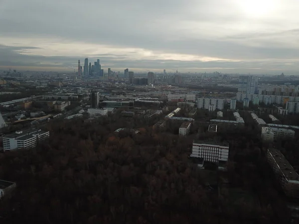 Moscú Vista Panorámica Del Cielo Helicóptero —  Fotos de Stock