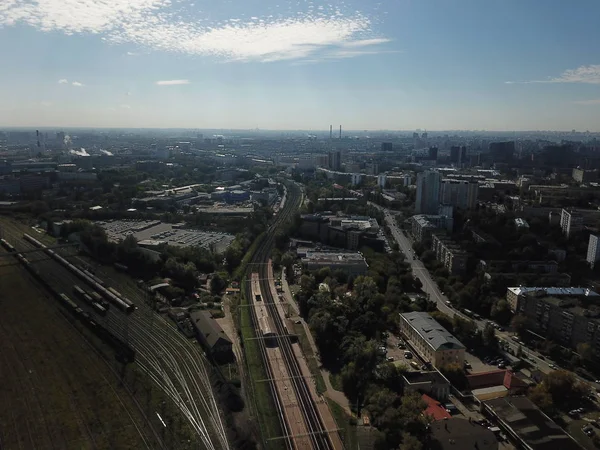 Copter Niebo Panorama Zobacz Moskwa — Zdjęcie stockowe