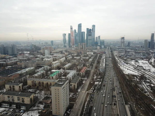 Copter Panorama Céu Vista Moscow — Fotografia de Stock