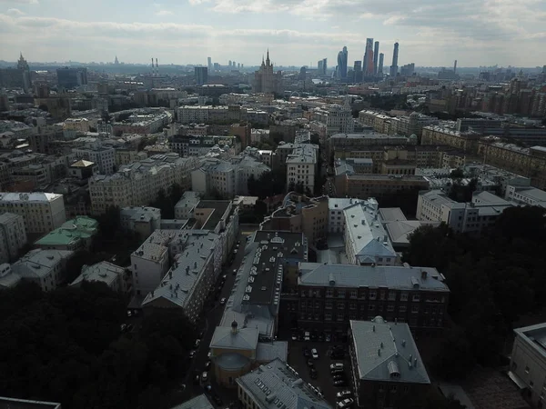 Helikoptéra Panorama Sky Zobrazit Moskva — Stock fotografie