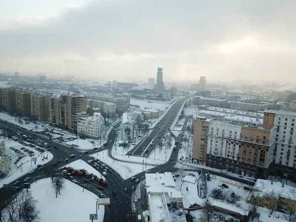 Helikopter Panorama Gökyüzü Görüntülemek Moskova — Stok fotoğraf