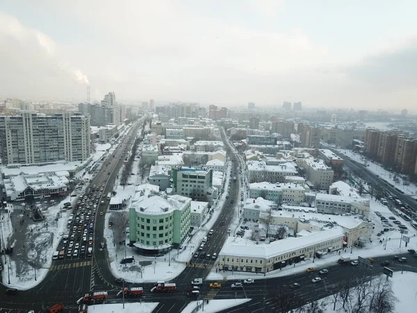 Helikopter Panorama Gökyüzü Görüntülemek Moskova — Stok fotoğraf