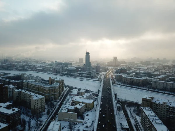 Copter Panorama Sky View Moscow — Stock Photo, Image