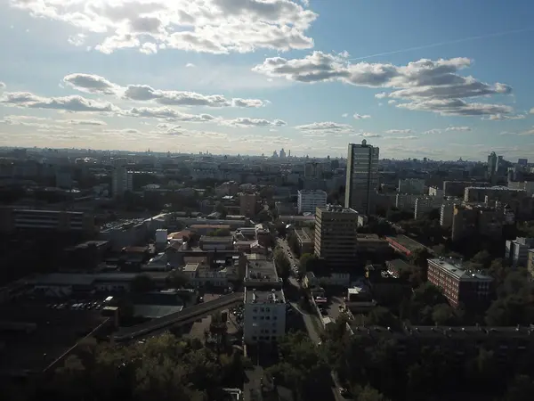 Copter Panorama Photo Sity — Stock Photo, Image