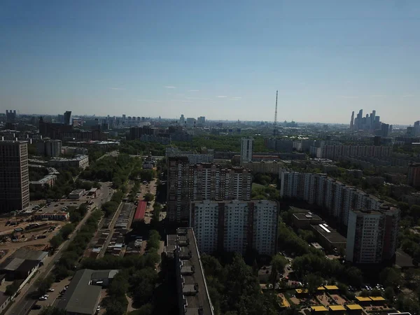 Copter Moskwy Sity Widok Panorama — Zdjęcie stockowe