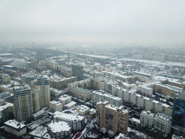 Copter Moscow sity view panorama