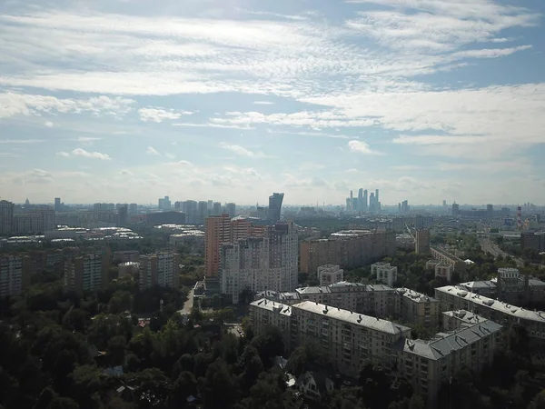 Copter Panorama Moskwy Sity Widok — Zdjęcie stockowe