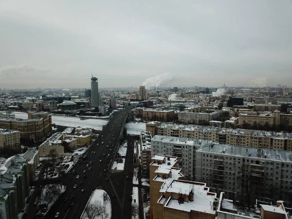 Helikopter Versite Görünümü Moskova Panorama — Stok fotoğraf