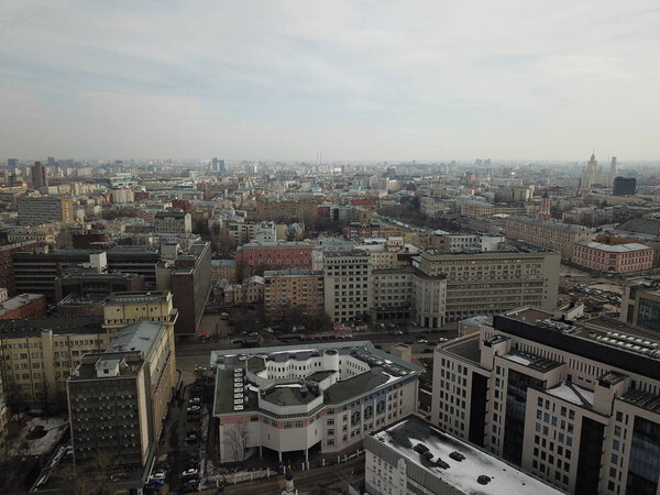 Copter Moscow sity view panorama