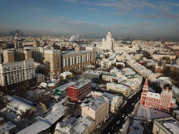 Vista Sity Helicóptero Moscou — Fotografia de Stock