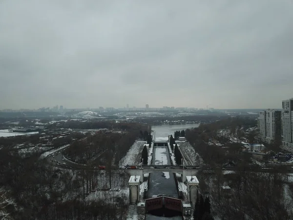 Kopter Moskau Universität Ansicht — Stockfoto