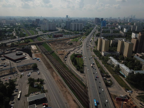 Panorama sity sky view moscow