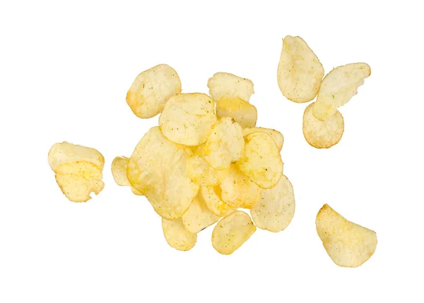 Картопляні чіпси ізольовані на білому тлі . — стокове фото