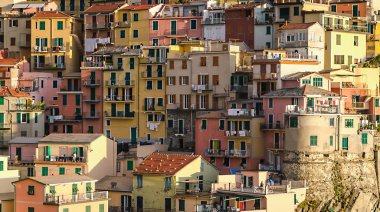 Cinque Terre, İtalya köyde Manarola küme evleri