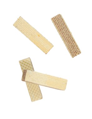 Gofret Çikolata dolgulu, beyaz arka plan üzerinde üstten görünüm izole