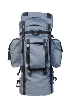 Hiking ekipman üzerinde beyaz kırpma yolu ile sırt çantası