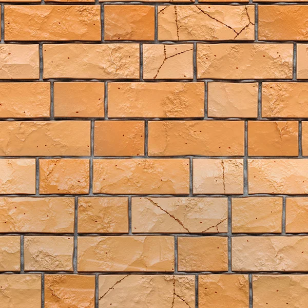 Nahtlose Textur aus orangefarbenem Grunge-Mauerwerk. 3D-Darstellung — Stockfoto