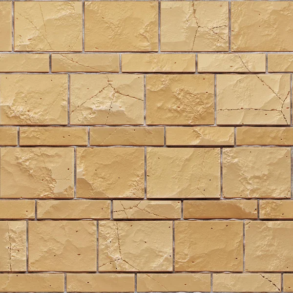 Bezešvá textura pískovec žlutý grunge brickwall. 3D vykreslování — Stock fotografie