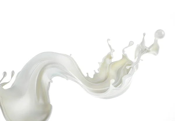 Shot Milk Splash Wave Air Isolated White Background — Stock Photo, Image