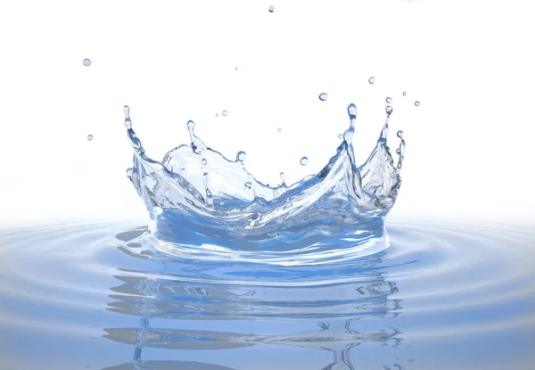 Water Crown Splash Water Pool Circular Ripples Isolated White Background — Stock Photo, Image