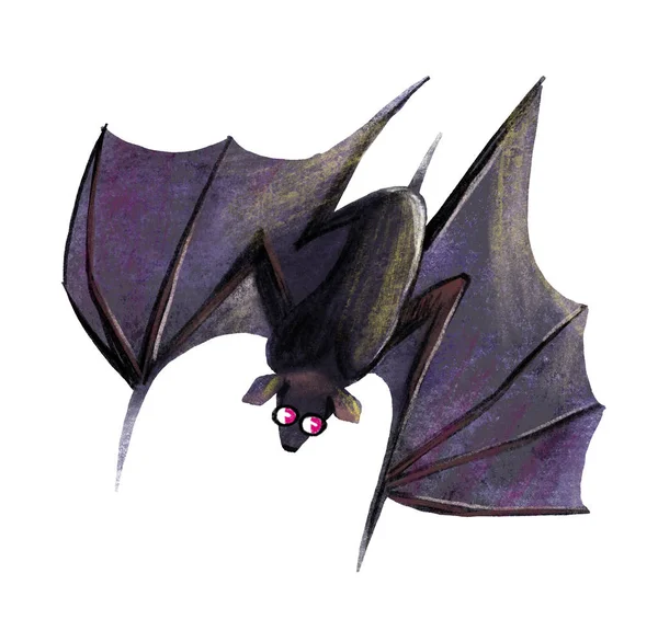 Bat Night Hunter Cartoon Illustration — Stock Fotó