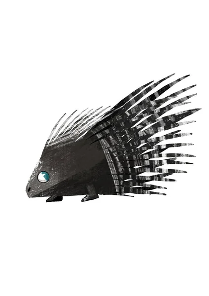 Porcupine Silhouette Drawing Cartoon — Stock fotografie