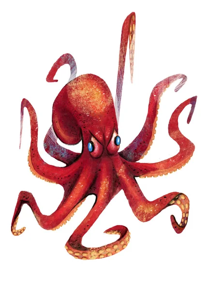 Angry Aggressive Octopus Sea Animal Marine Inhabitant Master Seas Magical — 图库照片