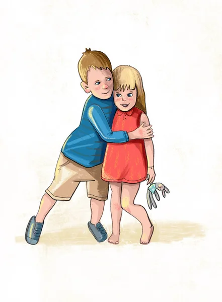 Little Child Cute Illustration Books Cartoons Emotional Kid — Fotografia de Stock