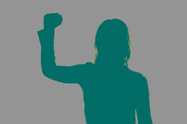 Mädchen Oder Junge Machen Mit Seiner Hand Ein Revolutionäres Symbol — Stockfoto