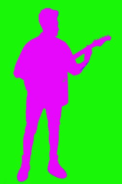 Çocukla bir elektro gitar