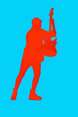 Çocukla bir elektro gitar