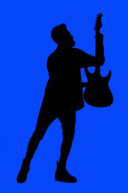 Çocukla bir elektro gitar