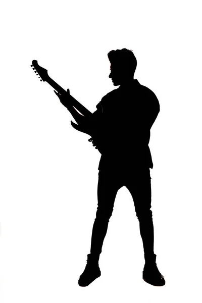 Chłopiec Gitara Elektryczna — Zdjęcie stockowe