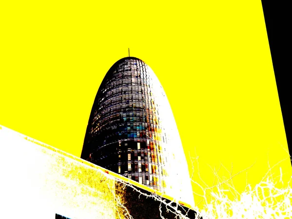 Byggnaden Staden Barcelona Utsikt Över Barcelona Bilder Tagna Februari Månad — Stockfoto