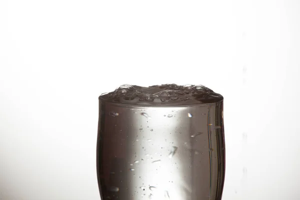 Glas Water Glas Water Met Niet Gedefinieerde Gif Drinken — Stockfoto