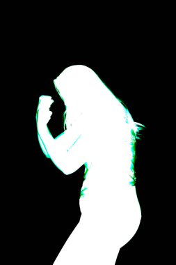 Profil ve genç artı boyutu modeli silüeti