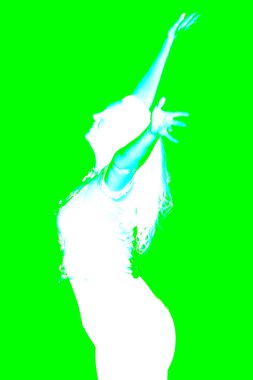 Profil ve genç artı boyutu modeli silüeti