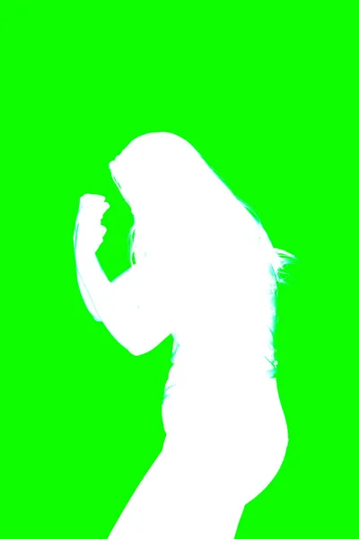 Profile and silhouette of a young plus size model