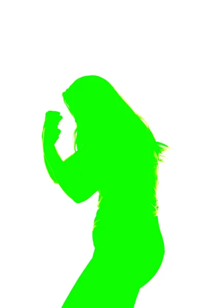 Profile and silhouette of a young plus size model