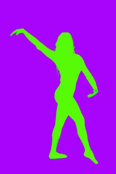 profile and silhouette of a model making sport gestures