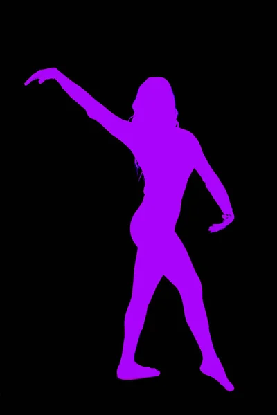 profile and silhouette of a model making sport gestures