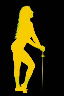 Profil ve jestler yapma bir model profili