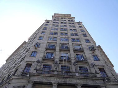 Binalar şehrin Barcelona, Catalonia, İspanya. Paseo de Gracia Caddesi, Barcelona merkezi.