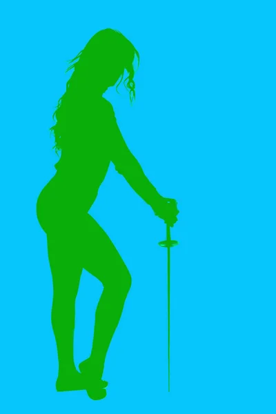 profile and silhouette of a model making sport gestures