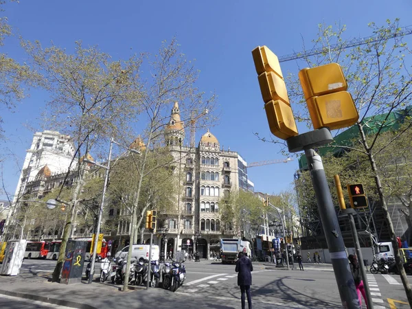 Binalar Şehrin Barcelona Catalonia Spanya Paseo Gracia Caddesi Barcelona Merkezi — Stok fotoğraf