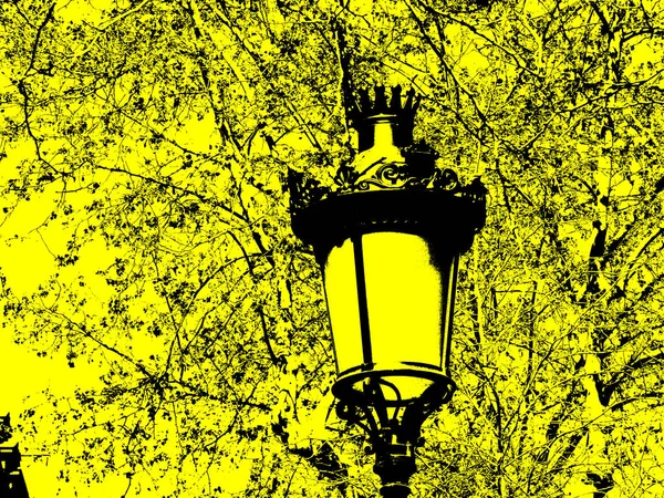Street Lamp Typical City Barcelona Paseo Gracia Street — Stock Photo, Image