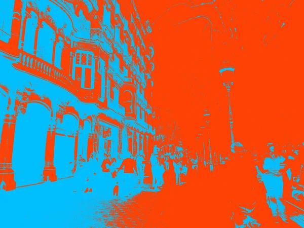 Réverbère Typique Ville Barcelone Rue Paseo Gracia — Photo