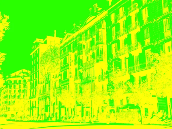 Edificio Ciudad Barcelona Calle Paseo Gracia —  Fotos de Stock