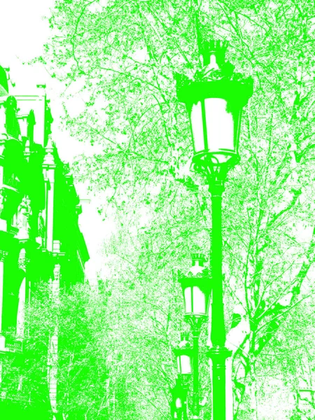 巴塞罗那市典型的路灯 — 图库照片